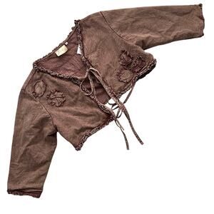 Paper Lace Pinkish Brown Shojo Style Cropped Shrug Size Small